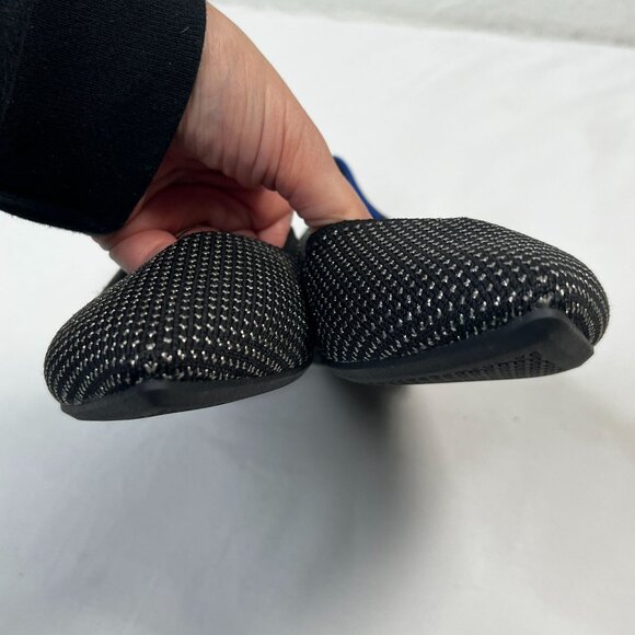 Rothys High Point Black Star Studded Woven Black Silver metallic Slip On 10 - Picture 11 of 15